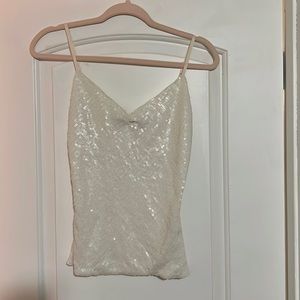 White sequin tank